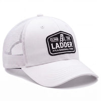 Climb the Ladder trucker hat in white, side view