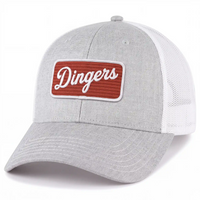 Dingers snapback trucker hat in heather gray, side view
