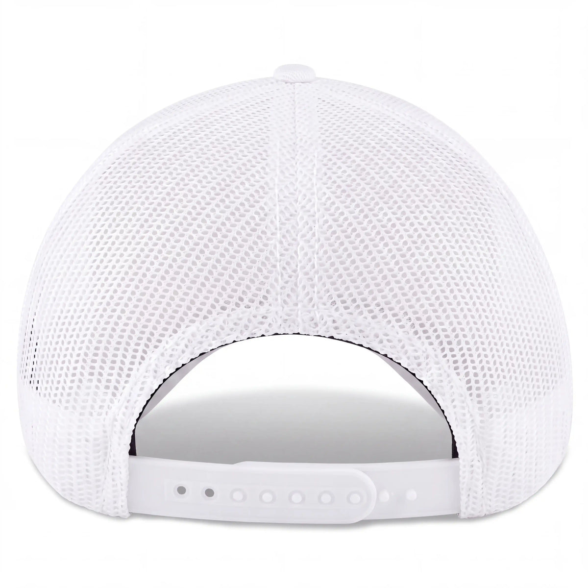 Adjustable closure on Dingers trucker hat snapback hat in white