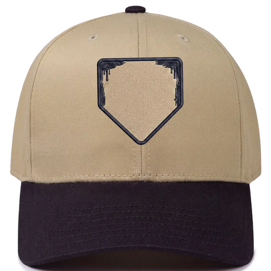 Paint the Corners snapback hat in khaki with black bill, front view