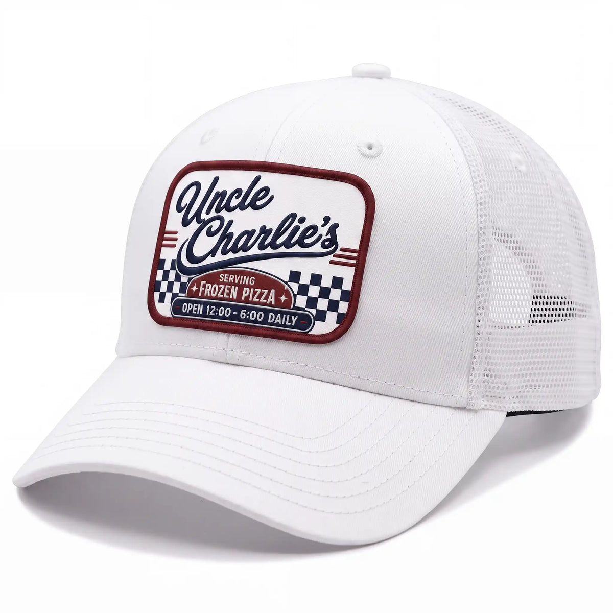 Uncle Charlie baseball hat in white, side view
